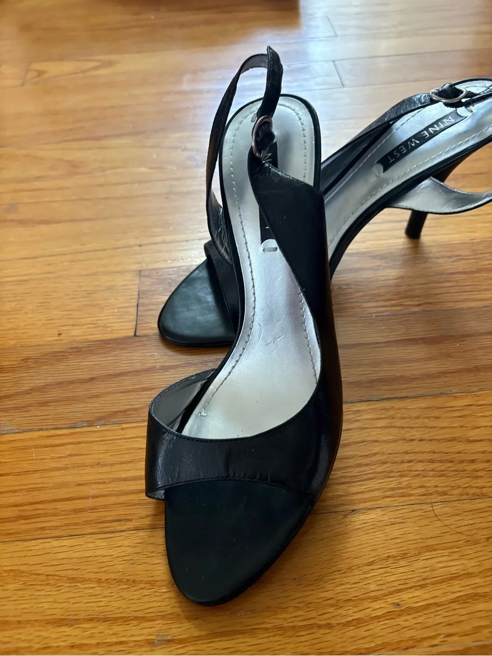 Nine West Black Patent Slingback Pumps
